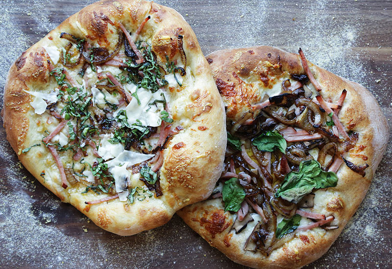 Spiral Ham and Gruyere Pizza