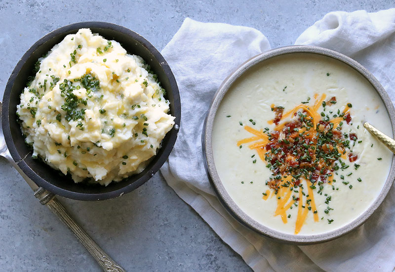 Garlic Mashed Potatoes and Creamy Potato Soup