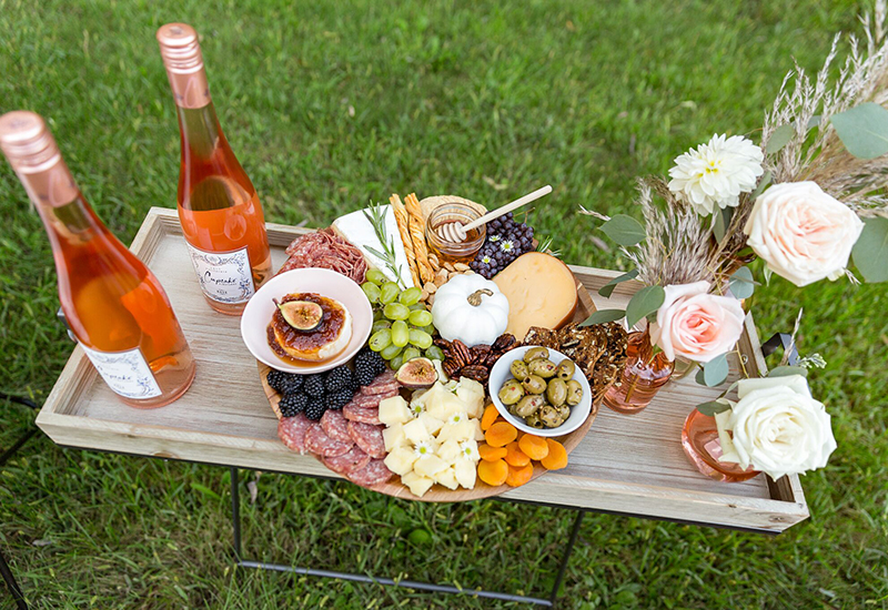 Fall Harvest Charcuterie Board and Cocktail
