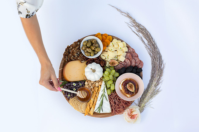 Charcuterie Board with White Background