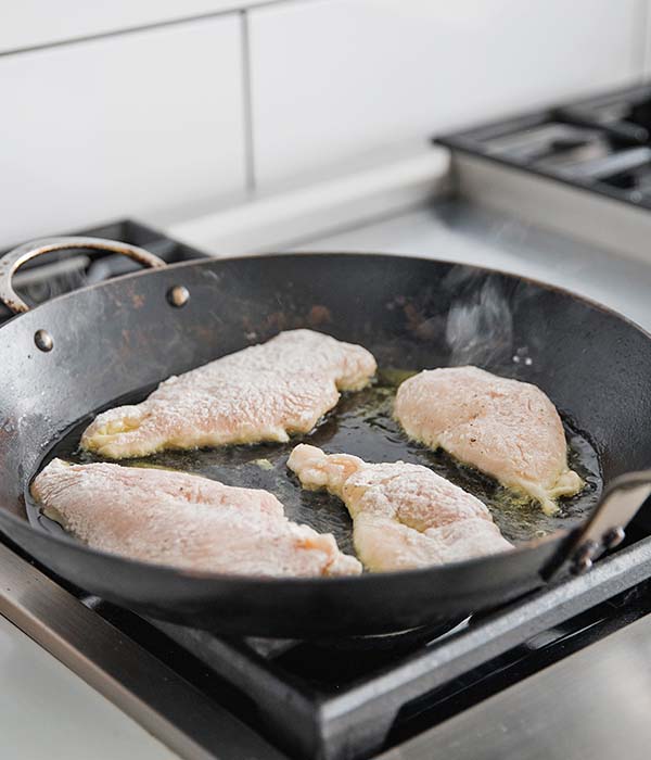 Chicken Searing in Pan