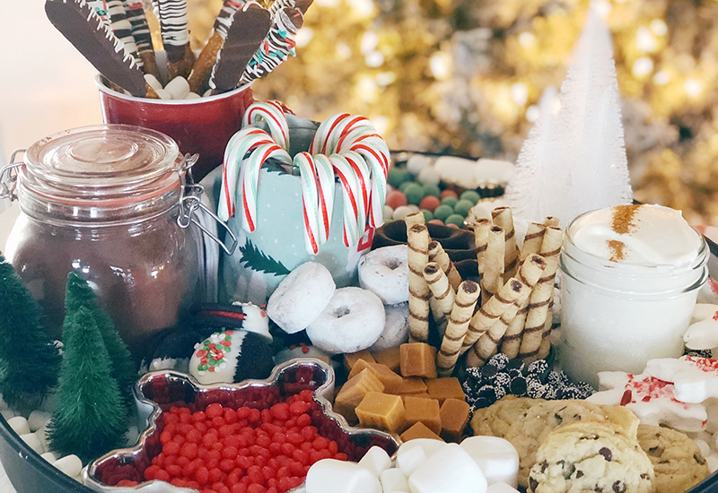 DIY Hot Cocoa Charcuterie Board with Homemade Whipped Cream