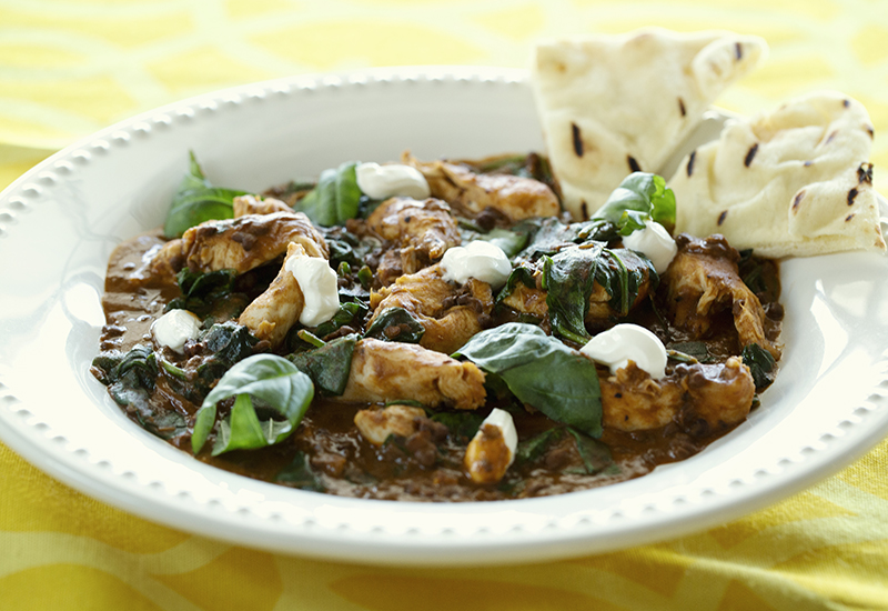 Chicken with Curried Lentils