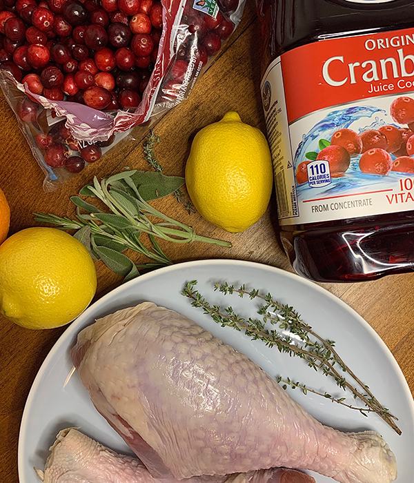 Cranberry Brined Turkey Legs