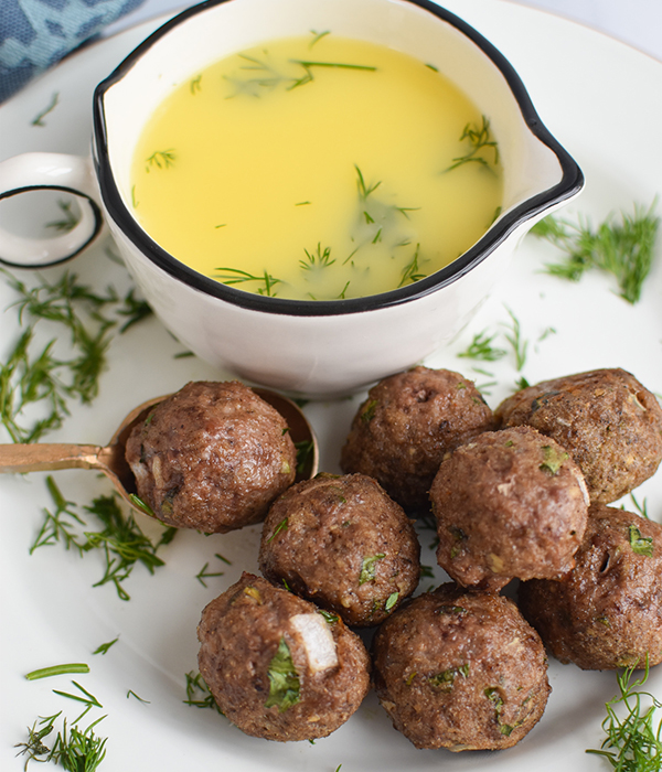 Mediterranean Lamb Meatballs with Lemon Sauce
