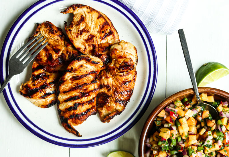 Grilled Chicken Cutlets with Stone Fruit Salsa