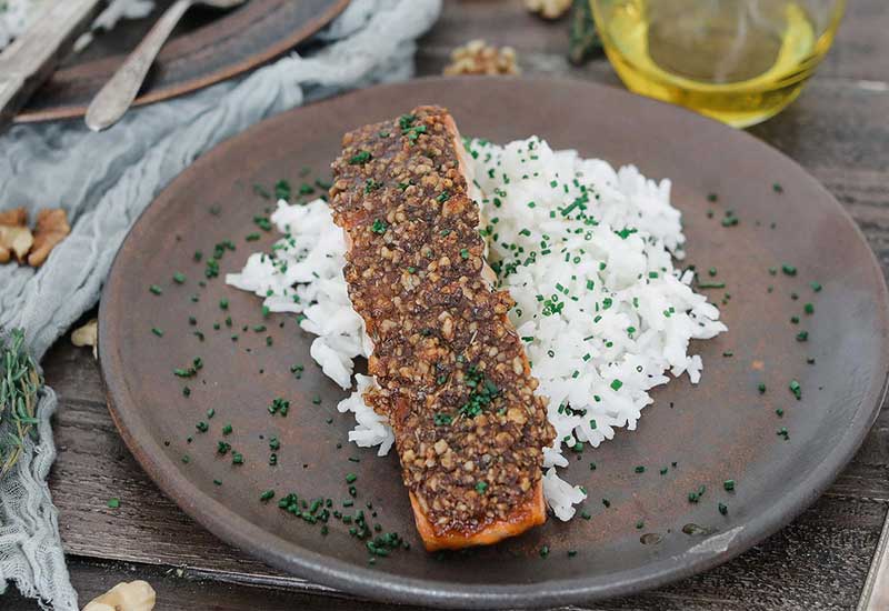 Maple and Walnut-Crusted Salmon
