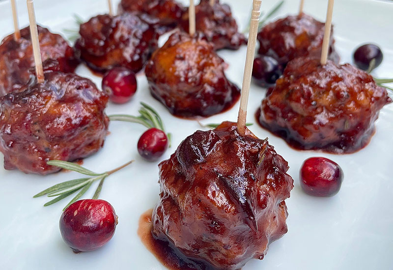 Balsamic Cranberry Turkey Meatballs
