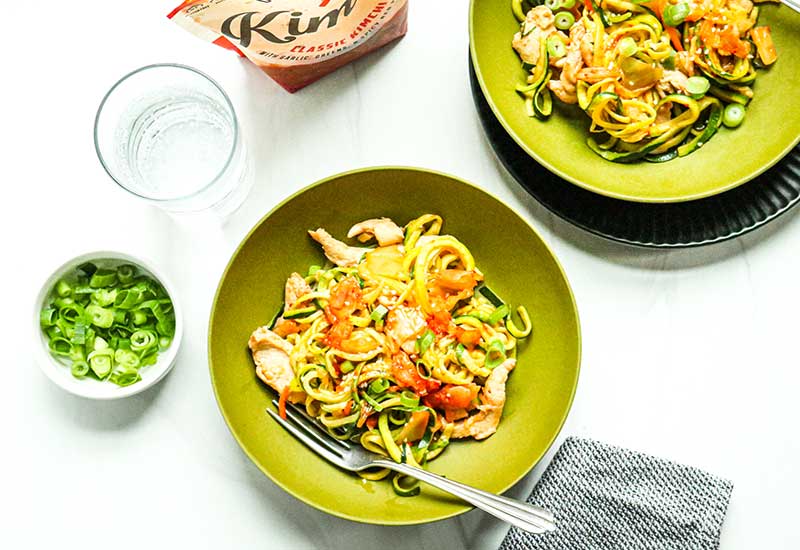 Kimchi Chicken Zoodle Bowl