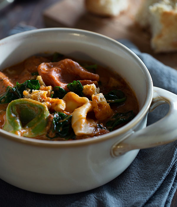 Sausage Kale and Tortellini Soup