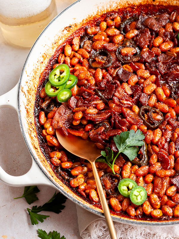 Spicy Bacon Backed Beans
