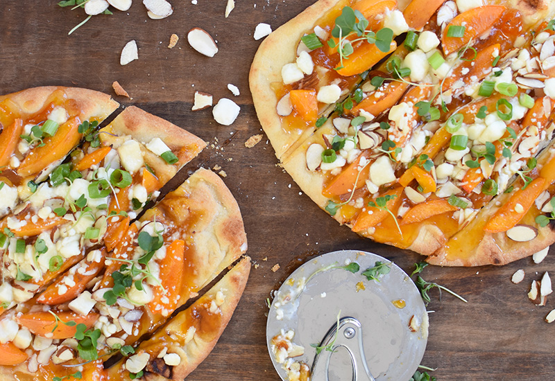 Apricot Almond and Goat Cheese Flatbread