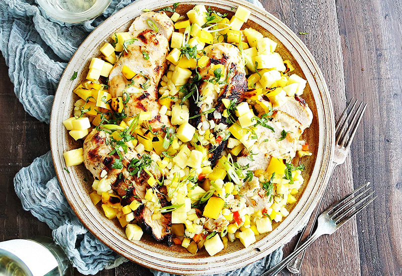 Grilled Chicken with Pineapple Mango Salsa