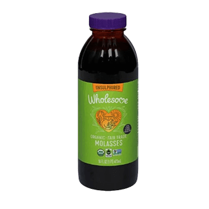 A Glass Bottle of Wholesome Organic Unsulfured Molasses