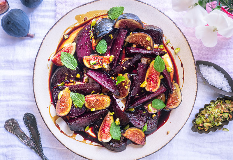 Roasted Beets with Whipped Feta and Balsamic Glaze