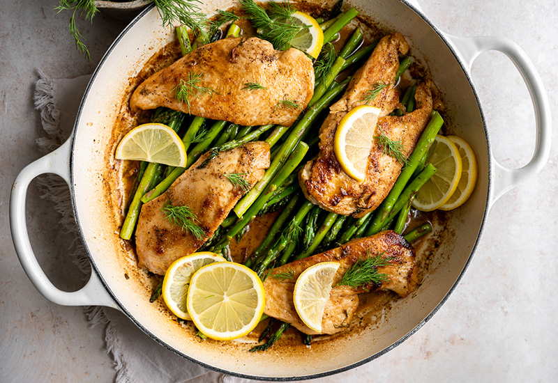 Lemon Dill Chicken with Asparagus