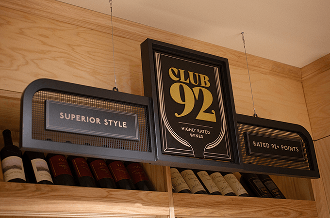 Club 92 Sign Hanging in Heinen's Wine Department