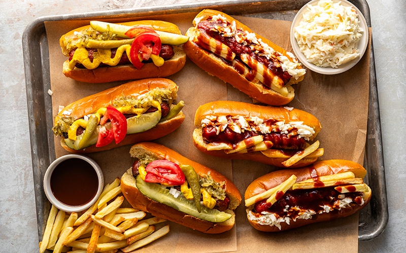 Chicago and Cleveland Hot Dogs