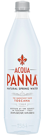 A bottle of Acqua Panna Spring Water