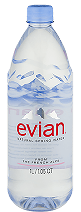 A bottle of Evian