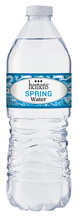 A bottle of Heinen's Spring Water