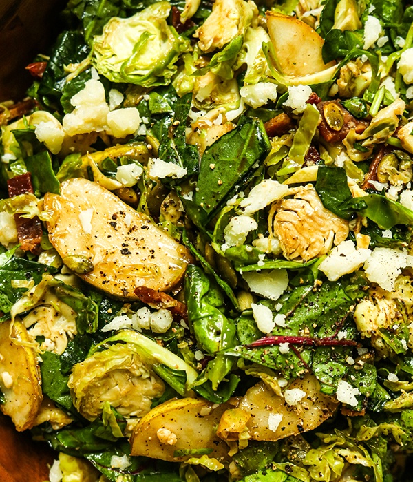 Shaved Brussel Sprouts and Pear Salad