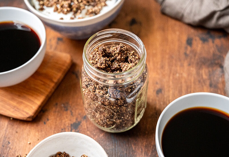 Homemade Chocolate Moringa Powder Granola