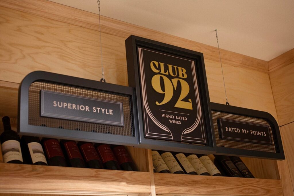 Club 92 Sign at Heinens Wine Department