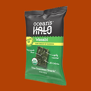 A Package of Ocean's Halo Wasabi Seafood Snacks