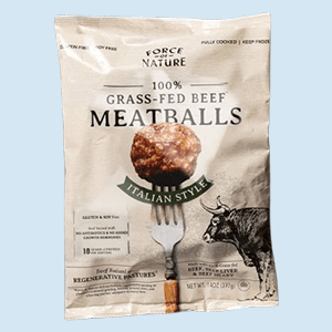 A Bag of Force of Nature 100% Grass-Fed Beef Meatballs