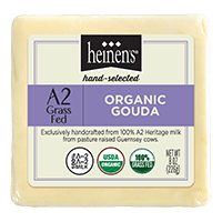 A Block of Heinen's A2 Organic Grass Fed Gouda Cheese