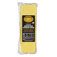 A Block of Heinen's A2 Organic Medium Cheddar