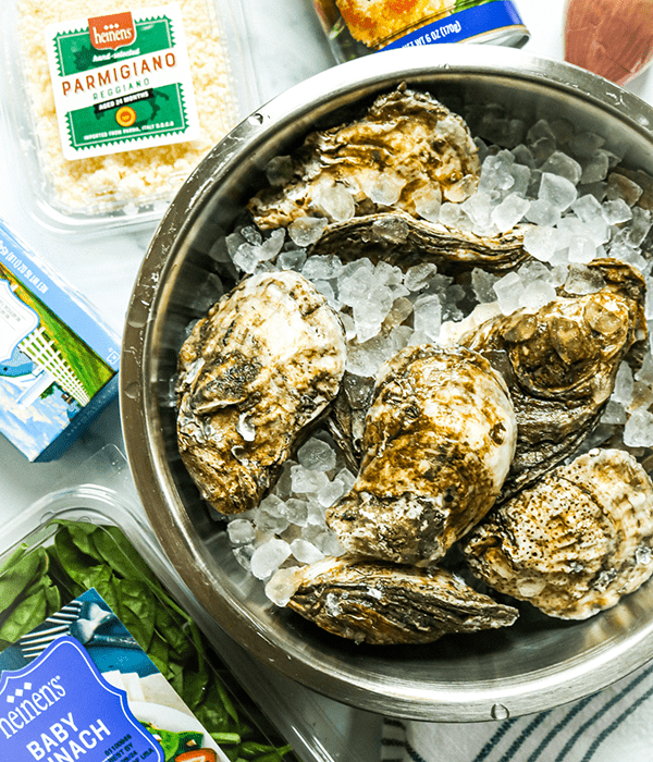 Fresh Oysters in a Bowl on Ice