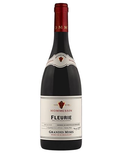 A bottle of Mommessin Beaujolais Cru "Fleurie" Beaujolais Wine