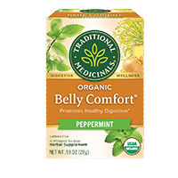 A Box of Traditional Medicinals Organic Belly Comfort Tea