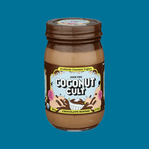 Coconut Cult Chocolate Mousse container. 