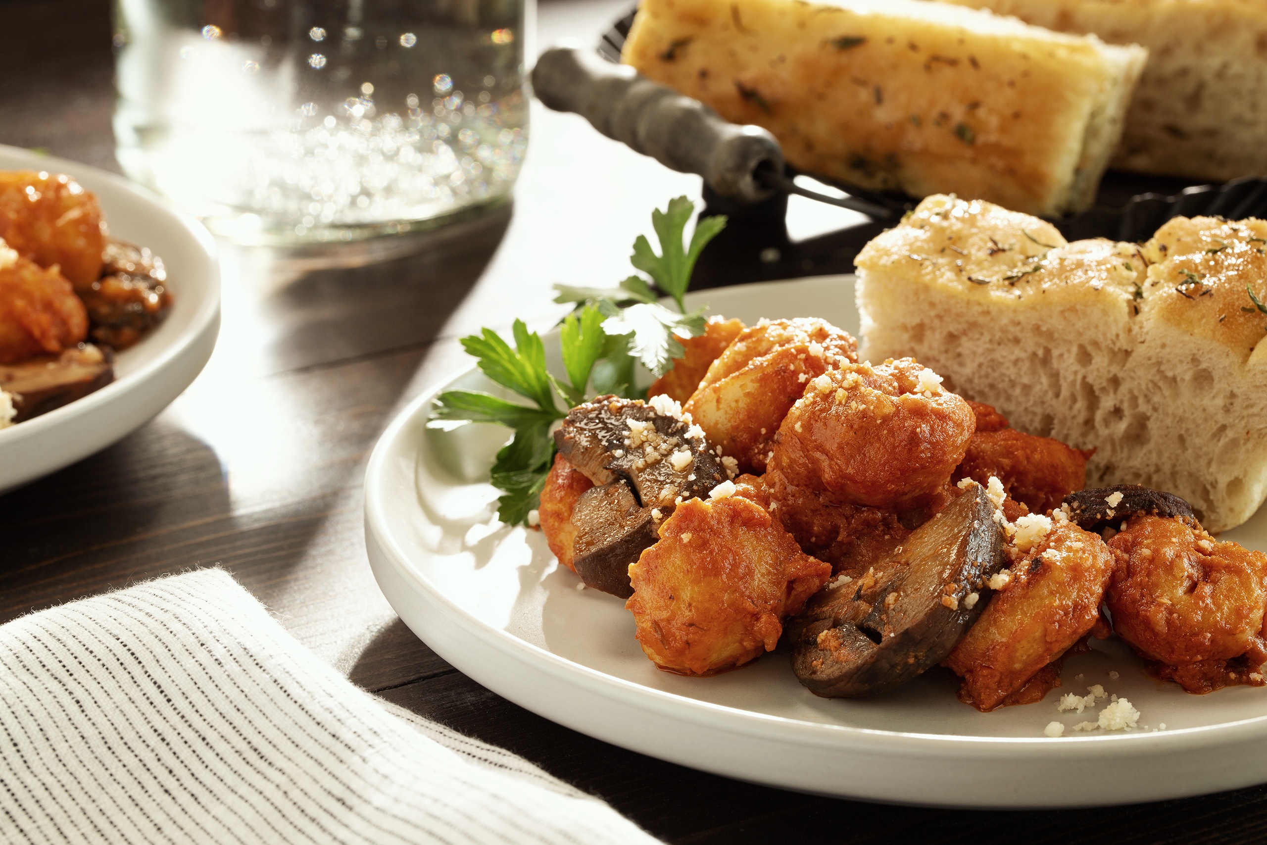 Gnocchi Alla Vodka with Mushrooms