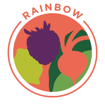 Club Fx Rainbow Fruits and Vegetables Pillar Graphic