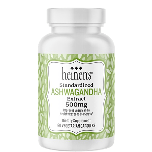 A Bottle of Heinen's Ashwagandha Supplements