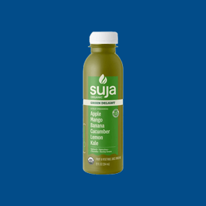 Bottle of Suja Organic Green Delight Juice. 