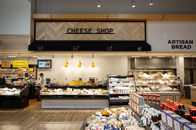 Specialty Cheese Department cases. 