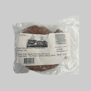 Two Nonni Hot Italian Sausage package. 