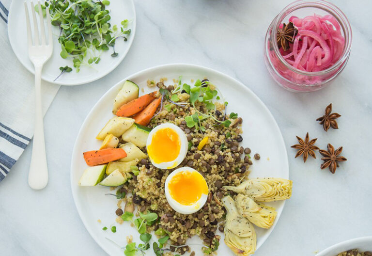 MultiGrain Salad and Salmon Tartine Heinen's Grocery Store