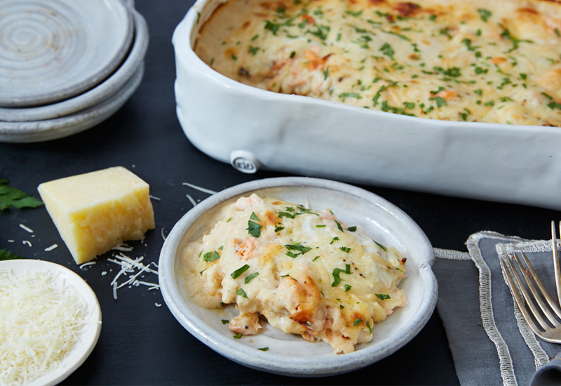 Lasagna Béchamel with Cedar Smoked Salmon | Heinen's Grocery Store