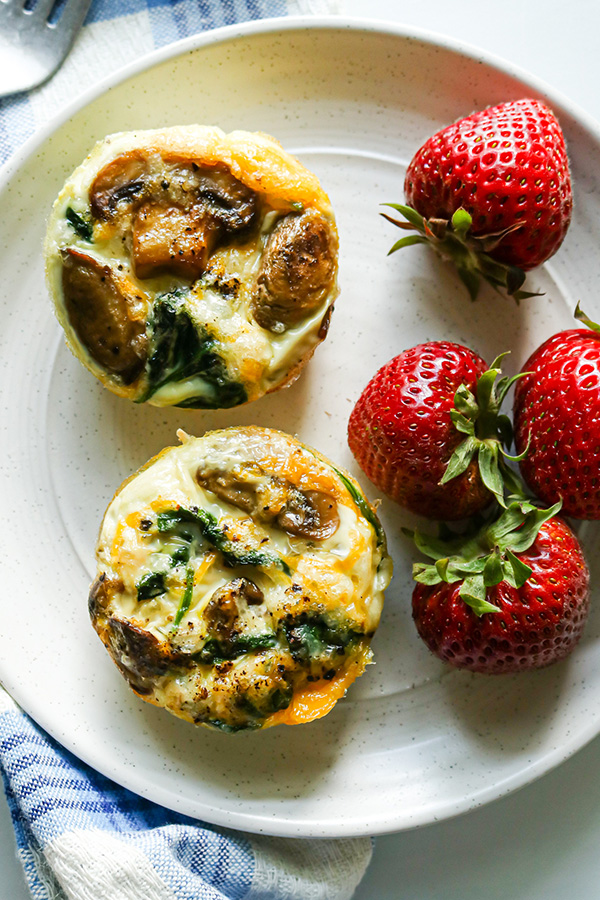 Egg White Bites Recipe (Mushroom and Spinach)