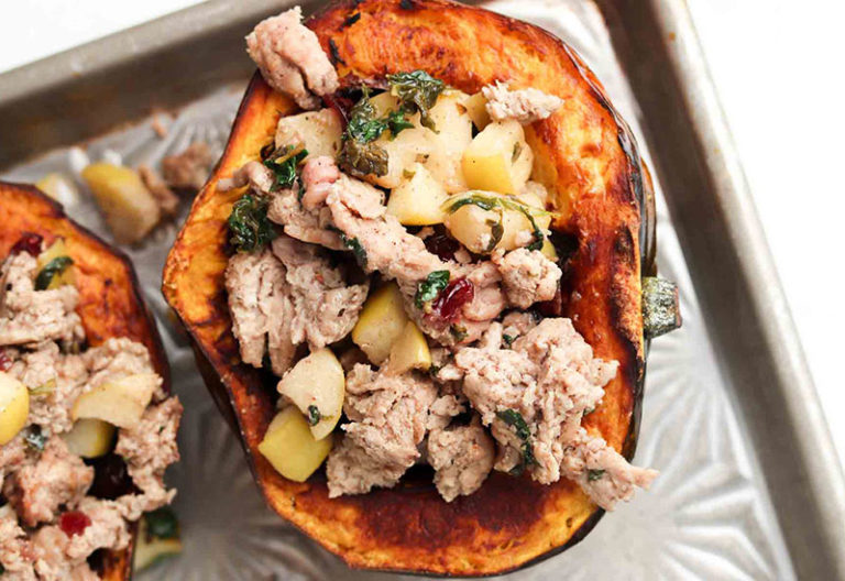 Turkey And Kale Stuffed Acorn Squash Heinen S Grocery Store